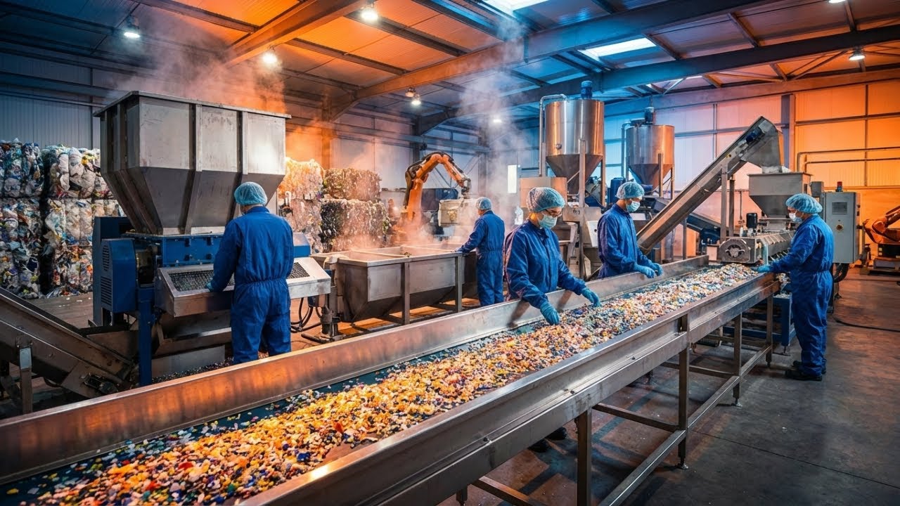''Inside a Plastic Recycling Factory  How Waste Turns Into New Products''