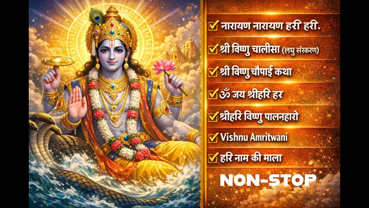 🙏 श्री विष्णु चालीसा | Vishnu Chalisa | Narayan Narayan Hari Hari | Powerful Bhajan #