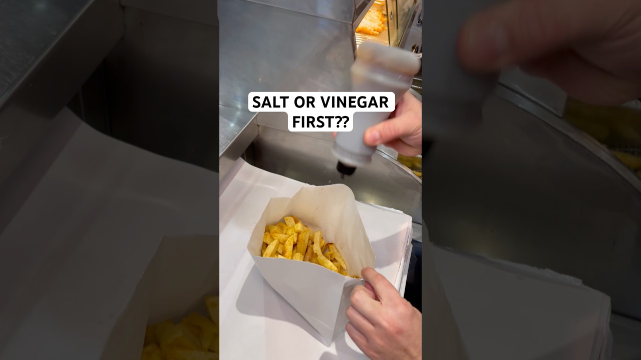 Salt or Vinegar First? At the Chip Shop #fishandchips #britishfood