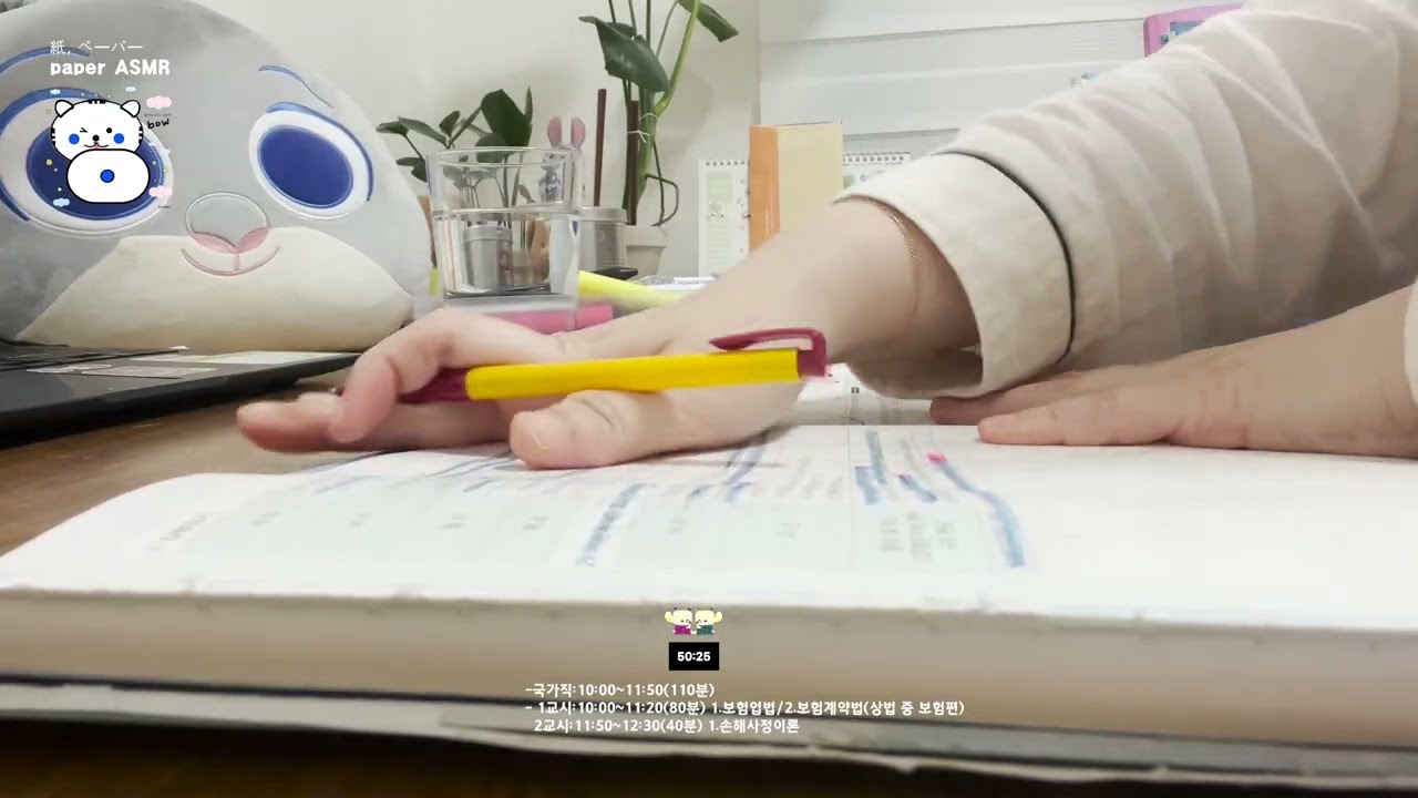 🤫ペーパー[똑똑! 60분만 같이 공부하실 분!] [study with me silent] [rainㅣ빗소리] [timer l타이머]ادرس معي