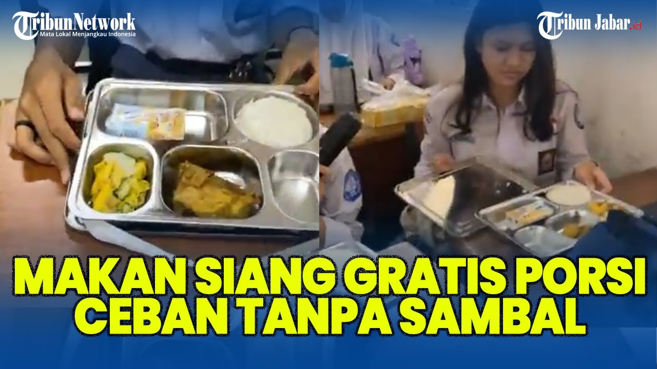 EMANG ENAK TANPA SAMBAL?? MAKAN SIANG GRATIS Porsi Ceban SMAN 9 Bandung Padahal Ada Ayam tahu & Susu