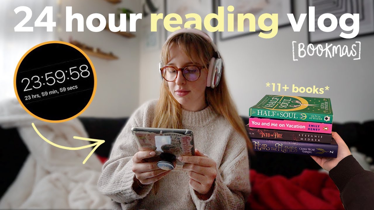 How much can I read in 24 hours? 📖🎧 24 hour reading challenge! | Bookmas day 9 [vlogmas]