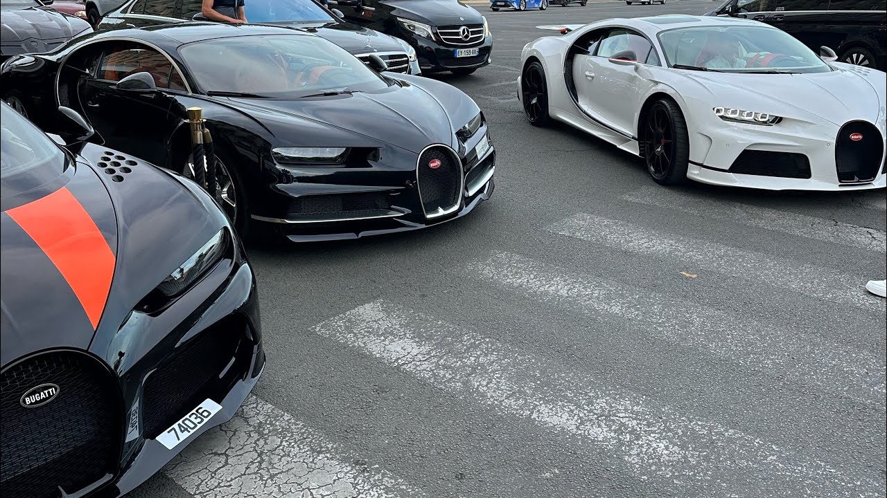 5 BUGATTI CHIRON sur PARIS!! Carspotting in Paris