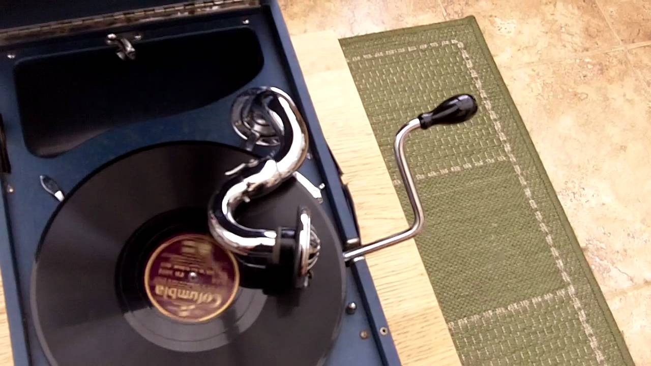 Blue HMV 102 Gramophone