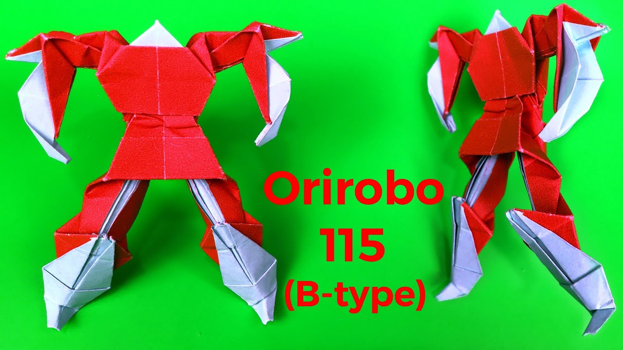 Видеоурок по оригами 🟩 Ориробо 115 тип B 🟩 Делаем робота из одной бумаги 🟩 Orirobo 115 type B