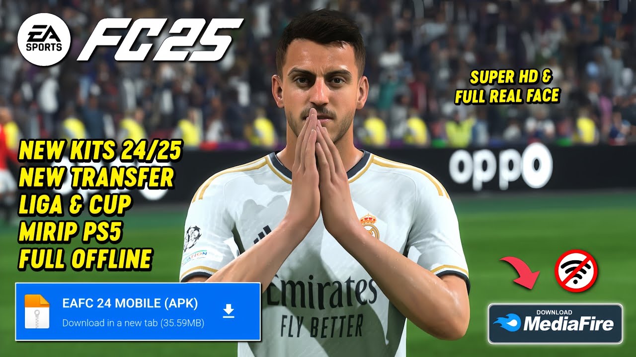 FIFA 16 MOD EA FC 25 ANDROID OFFLINE CAREER MODE & ALL TOURNAMENT REAL FACE & NEW TRANSFER