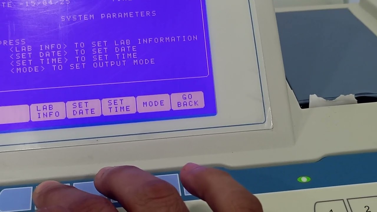 Erba Chem-7 semi auto Boi chemistry analyzer mood setting  and language  change Settings