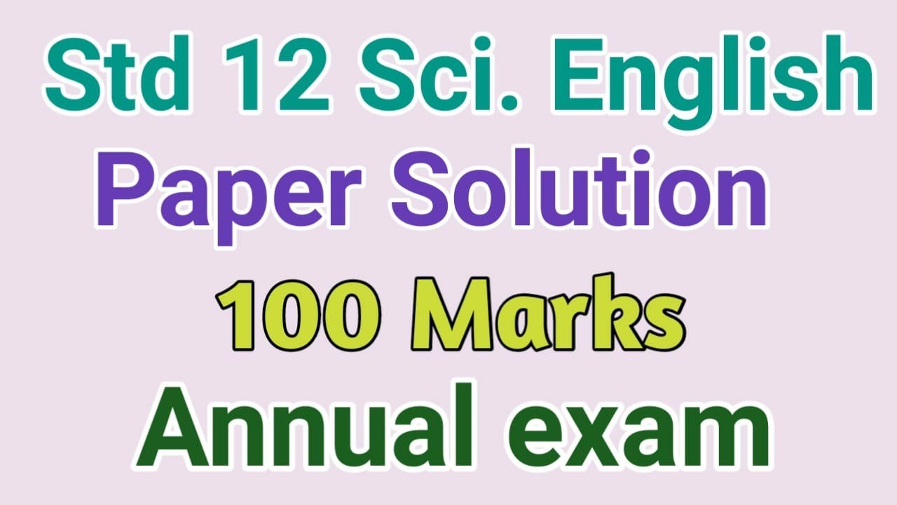 Std 12 science English paper solution | answer key of an imp paper 2022 | forum tutorials
