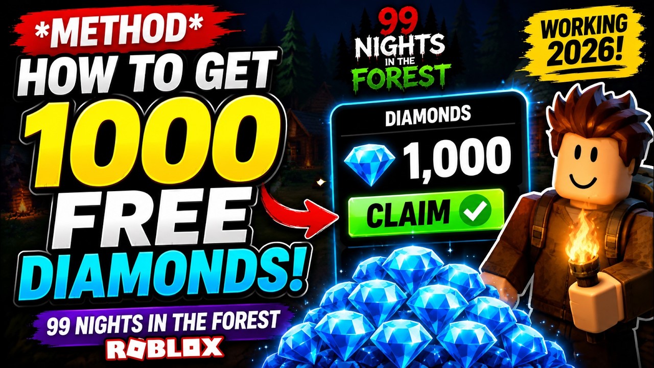 *METHOD* How To Get 1000 Free Diamonds In 99 Nights In The Forest Roblox