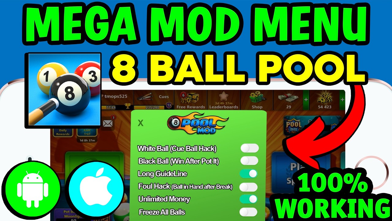 8 Ball Pool Mod Menu Apk Hack {iOS/Android} Extended Guidelines, Aim Tool, Cash & Coins Tutorial
