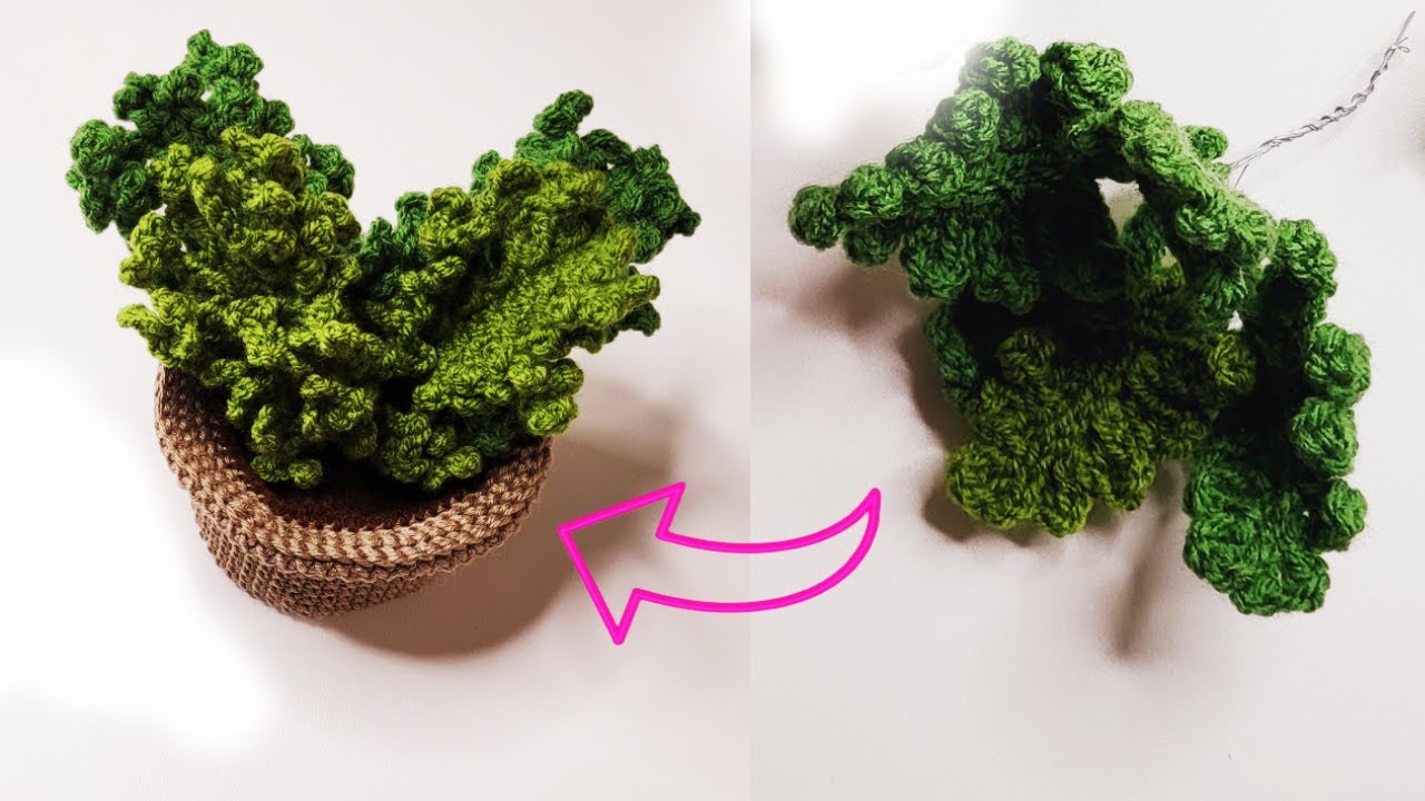 How to Crochet salad leaf Frisee endive - Tutorial Step by step for beginners