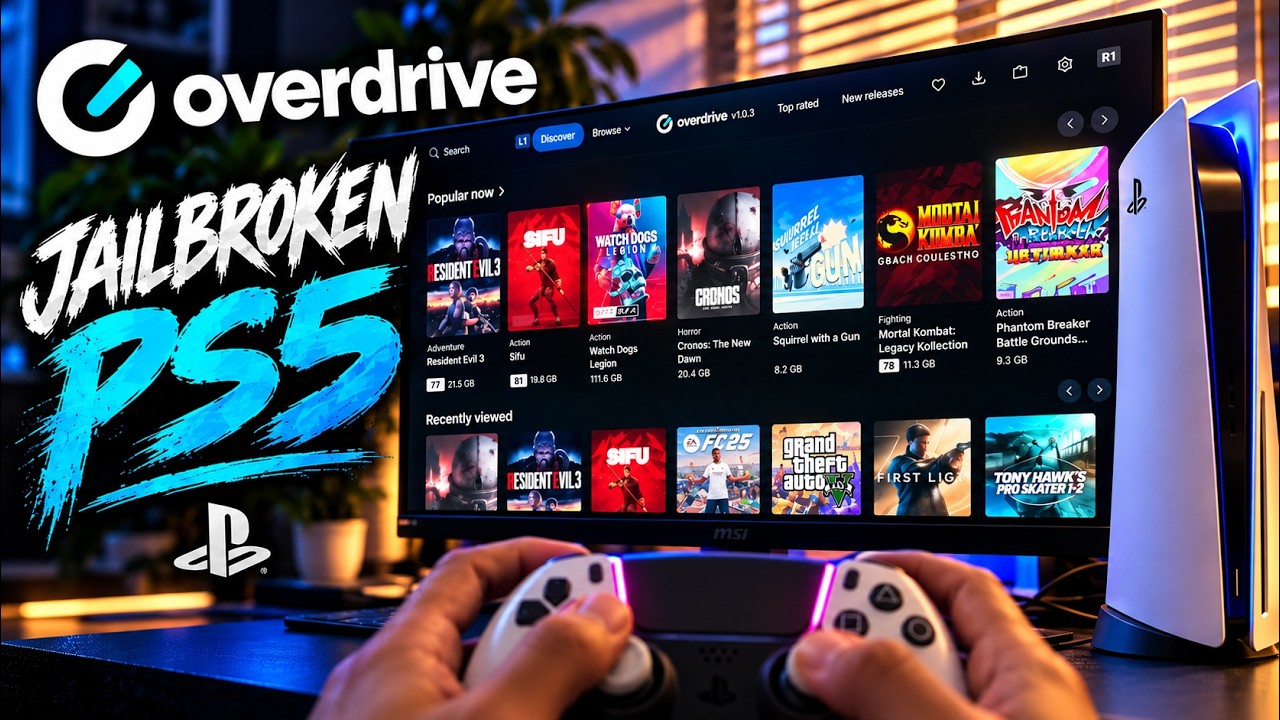 Jailbroken PS5 running Overdrive | Free PS5 Games