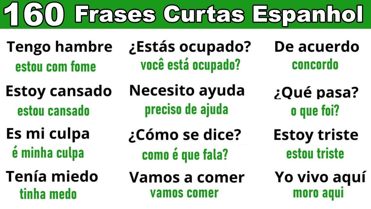160 FRASES EN ESPANHOL DE USO DIÁRIO | USE HOJE MESMO