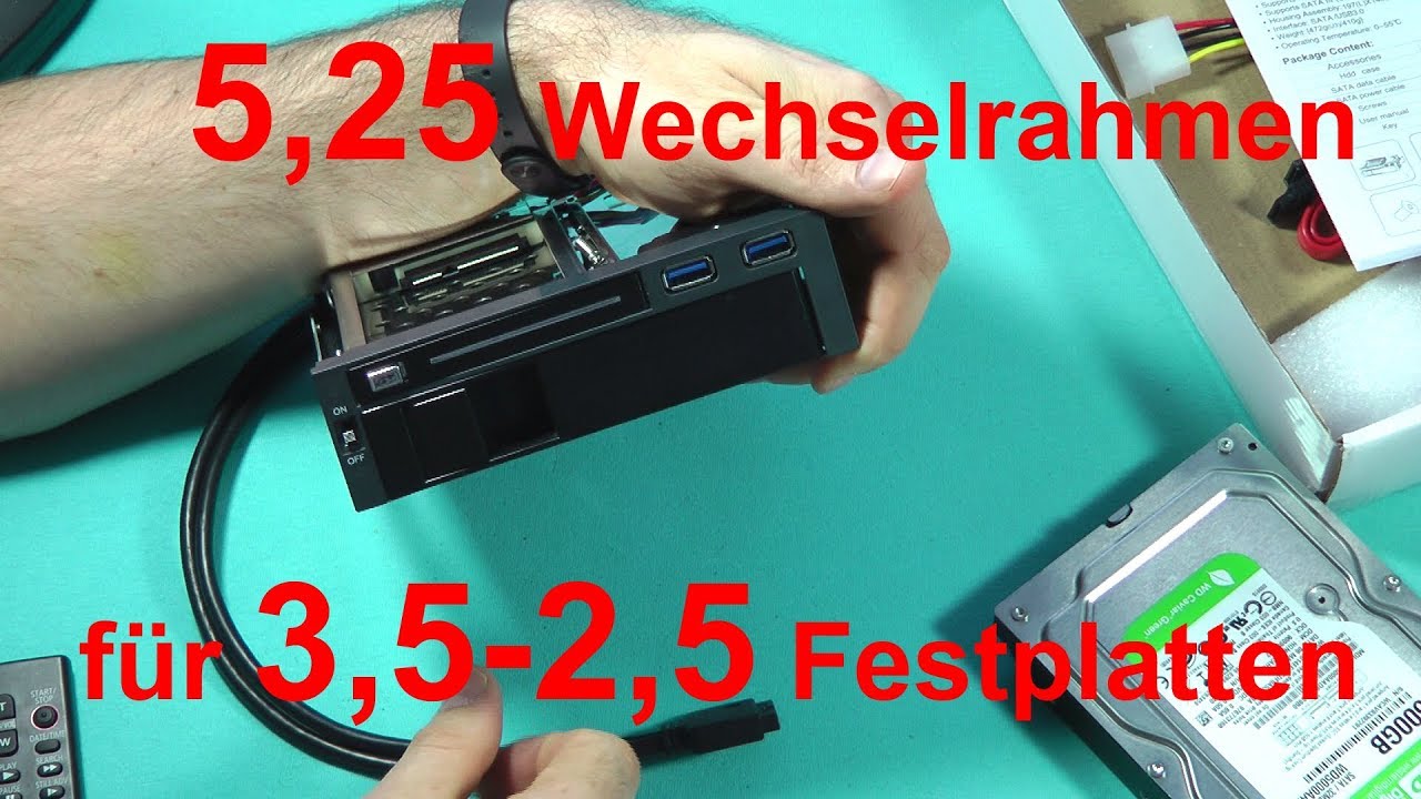 5,25 Wechselrahmen für 3,5 und 2,5 SATA Festplatten