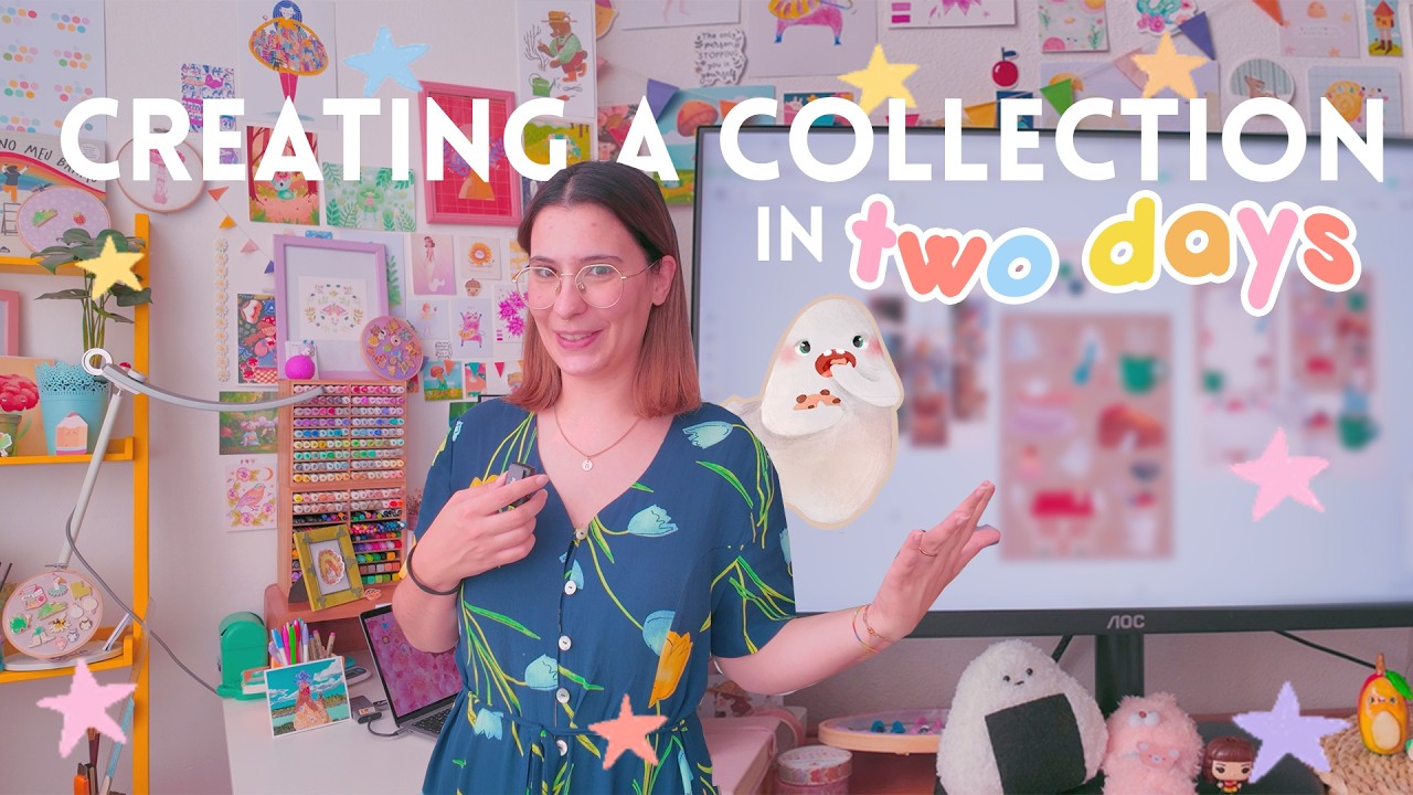 creating a full collection in two days 𓍢ִ໋🌷͙֒✧ finding inspiration, illustration & creating products