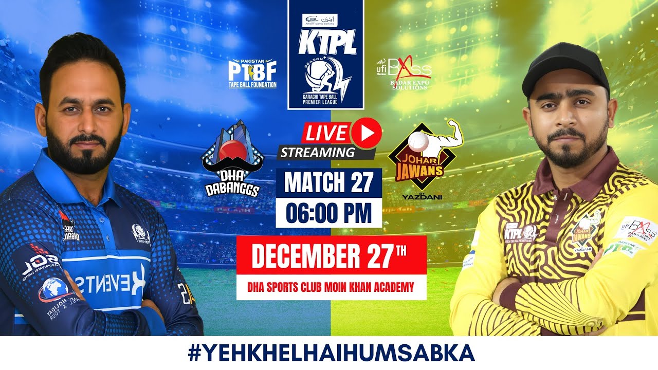 LIVE | Match 27 | DHA Dabanggs VS Johar Jawans | KTPL Season 4 | 27-Dec-2024