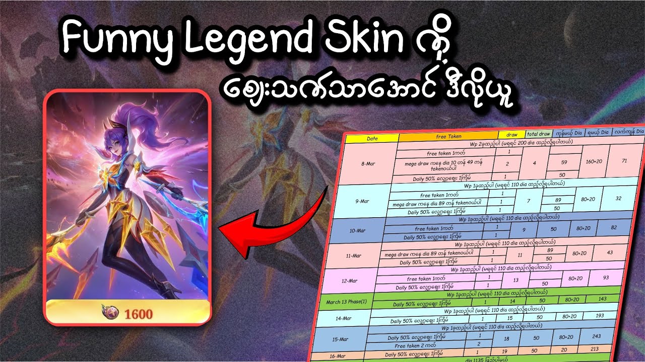 Funny Legend Skin ဈေးသက်သာအောင်ဖောက်နည်း 