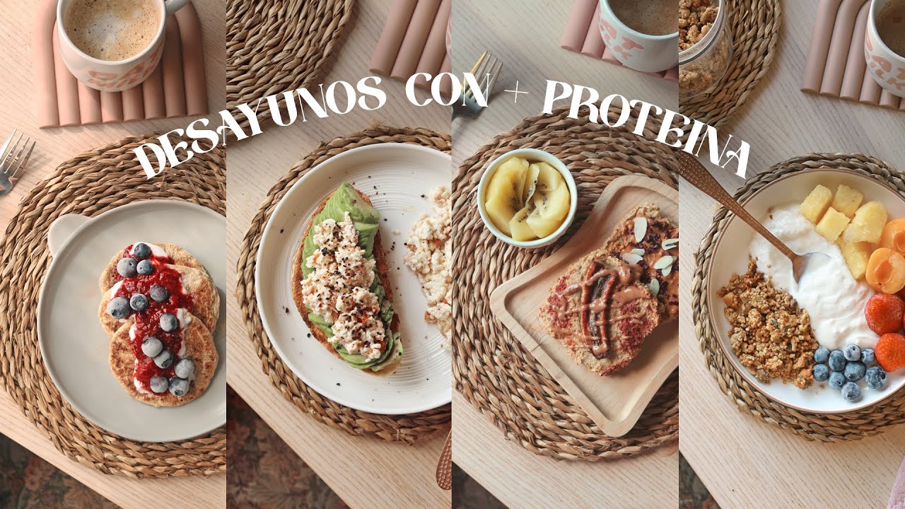 QUÉ DESAYUNO EN UNA SEMANA (con proteína) l Tortitas, granola, tostadas...
