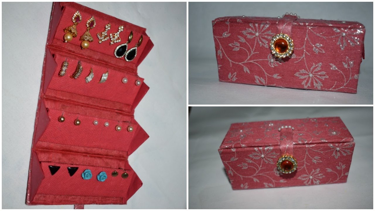 DIY Travel Friendly Earring Holder|Jewellery Organizer|Best out of waste crafts