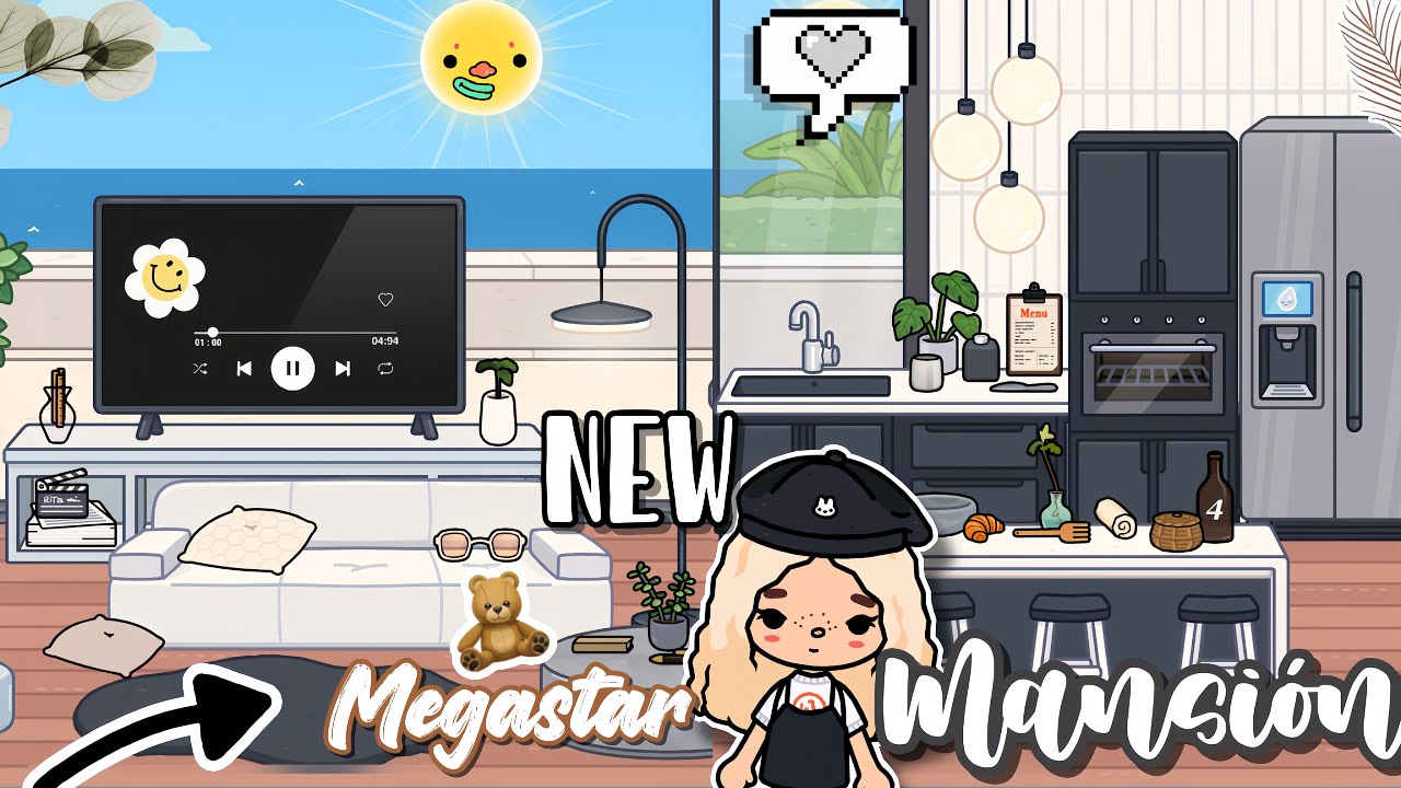 NEW BIG MEGASTAR MANSION Aesthetic Design🧸✨Toca Boca House Ideas NEW UPDATE |House TocaLifeWorld