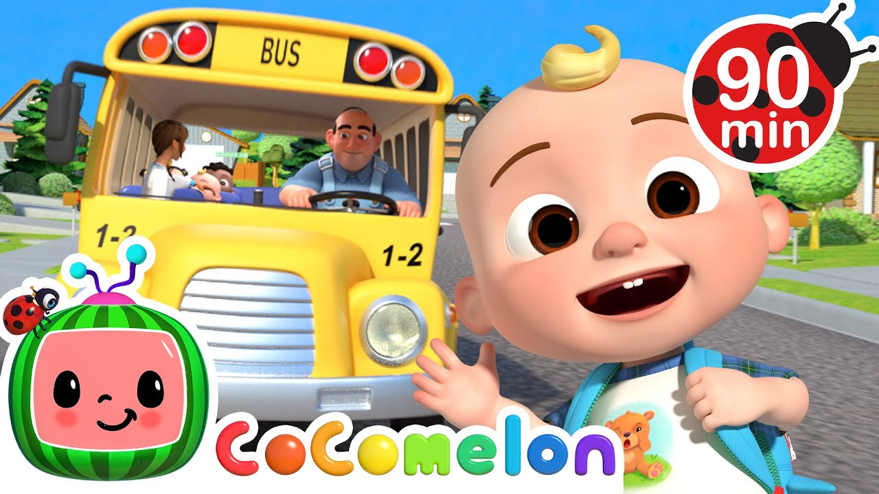 Wheels on the Bus Go Round! + More Wheels On The Bus Songs 🎵 | CoComelon Nursery Rhymes for Kids 🍉