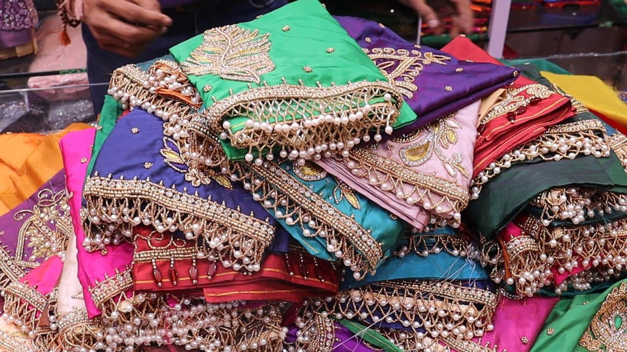 Rs. 250 Aari Blouse material ஆடி அதிரடி Offer | Unbelievable Price(wholesale neck designs sowcarpet)