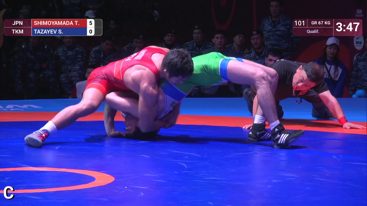 Qual. GR - 67 kg: T. SHIMOYAMADA (JPN) v. S. TAZAYEV (TKM)