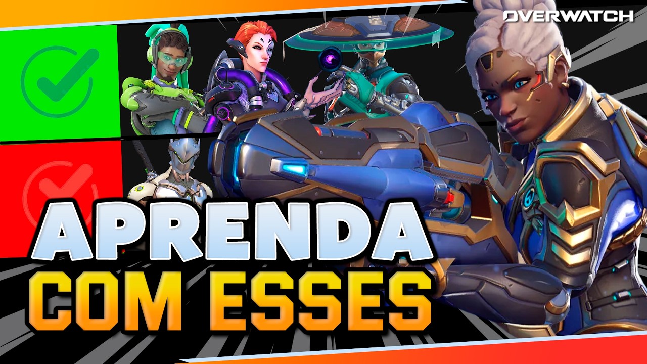 HERÓIS MAIS FÁCEIS Para Iniciantes no Overwatch (Do Coalinha ao Lunatico)!
