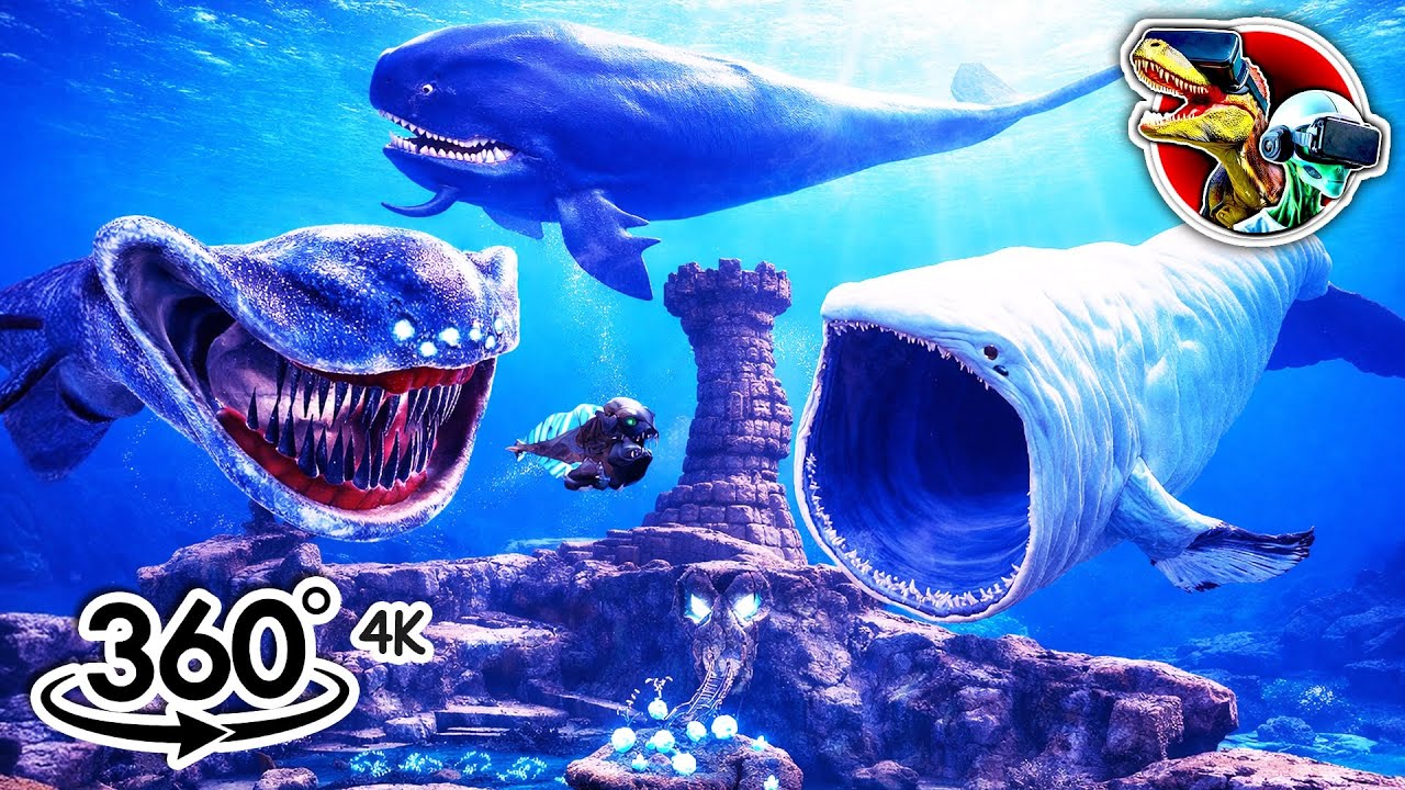 360 Bloop, El Gran Maja, Julia Beast and Leviathan Sea Monster in Scary World | 360 video 4K
