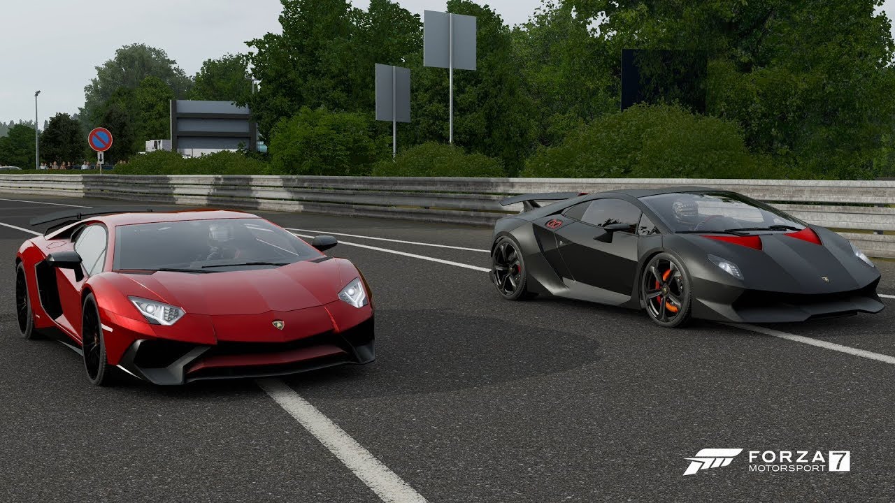Forza 7 Drag race: Lamborghini Sesto Elemento vs Aventador SV