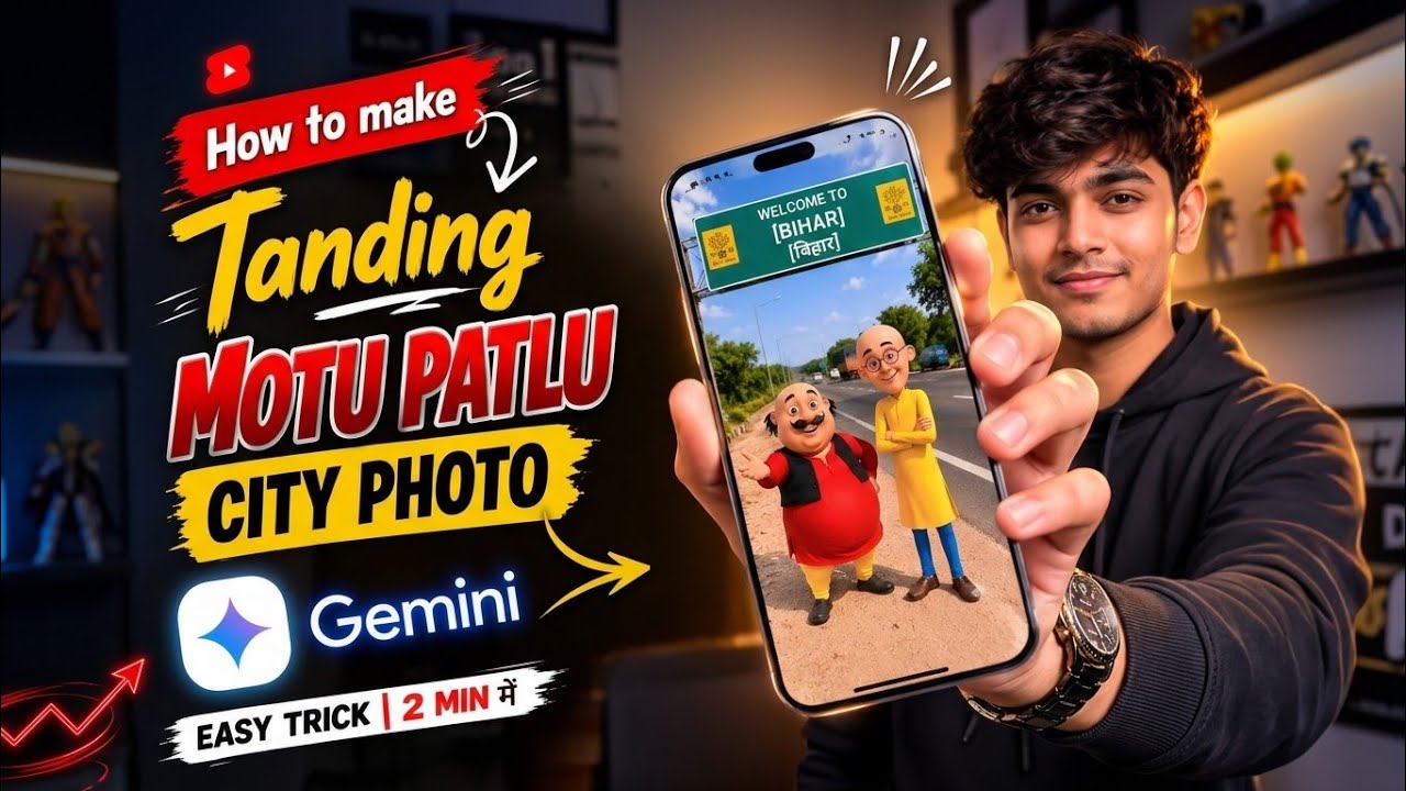 How to Make Viral Motu Patlu AI City Photo Using Gemini | Full Tutorial (2026)