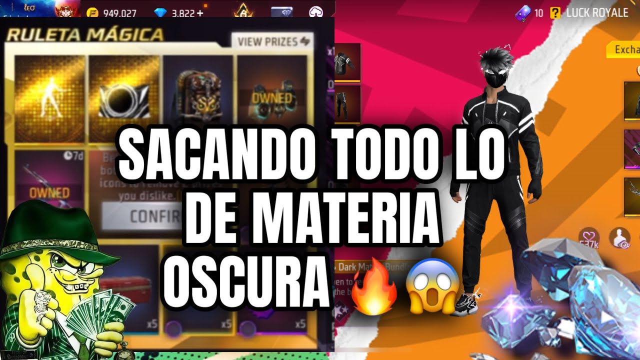 ¡SAQUÉ TODO el SET MATERIA OSCURA! 😱 Free Fire Ruleta Tokens + Ruleta Mágica