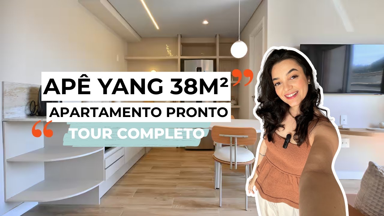 TOUR APARTAMENTO de 38m&sup2; para AIRBNB | Solu&ccedil;&otilde;es de Marcenaria e Toques de Cor (Apto Yang)