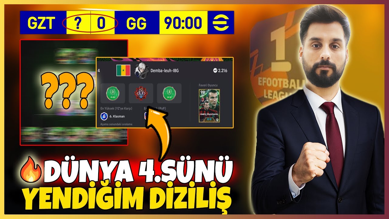 YENİ META DİZİLİŞLE D&Uuml;NYA 4.S&Uuml;N&Uuml; TOKATLADIM 🔥 eFootball Mobile