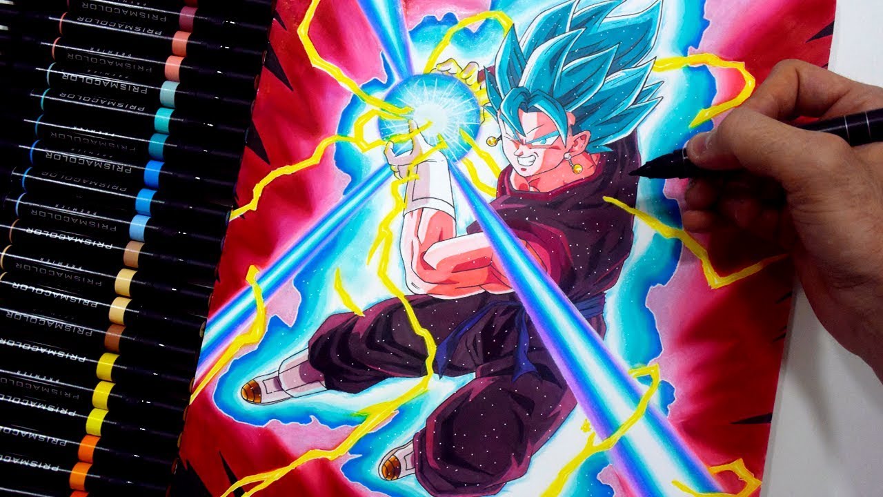 Cómo dibujar a Vegetto Blue KAIO-KEN x20 (vs KANBA/Cumber) paso a paso | Super Dragon Ball Heroes