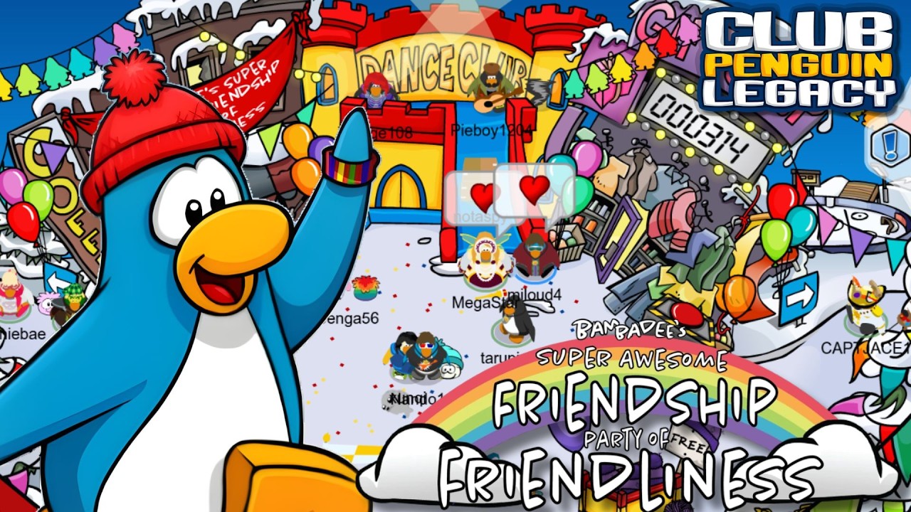 SUPER AWESOME FRIENDSHIP PARTY GUIDE! 💙 QUESTS, ITEMS & MASCOT! ✨| Club Penguin Legacy