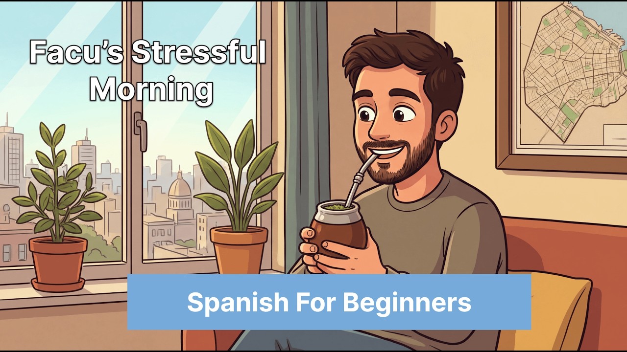 Very Simple Spanish Story for Beginners (A1–A2) – Facu's Stressful Day