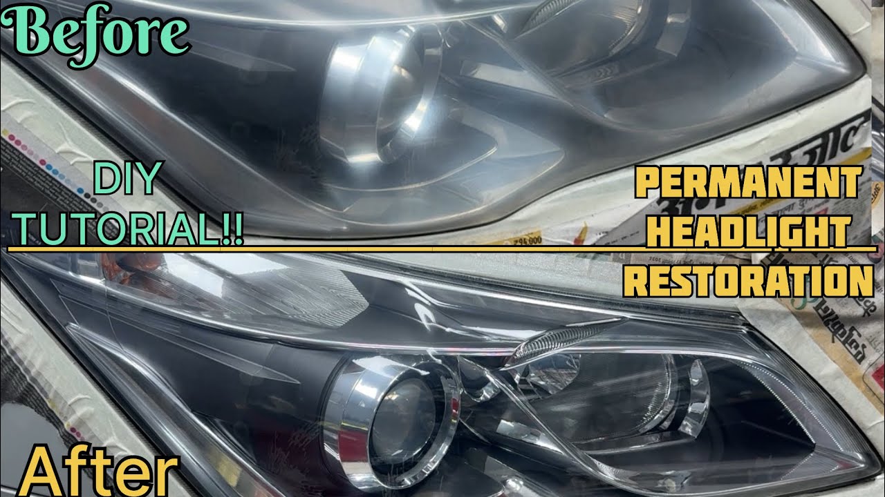 Headlight Restoration Permanent Method With Samurai 2k Clear Coat At Home, Full Diy Tutorial Hindi