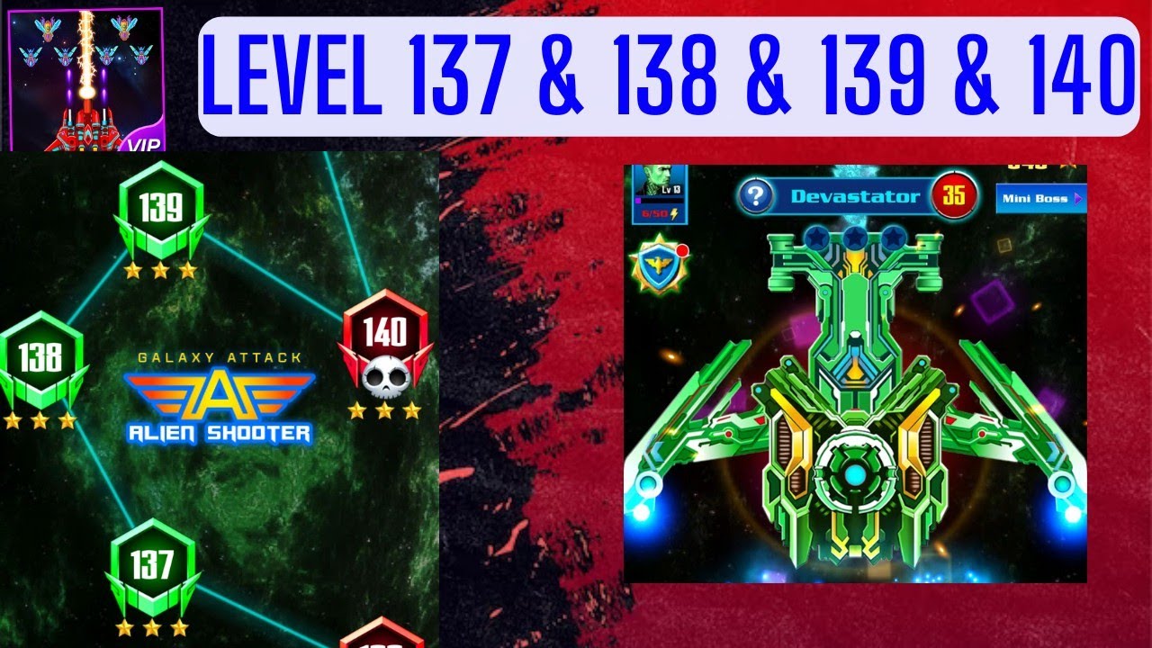 Alien Shooter Level 137 138 139 140 | Galaxy Attack Premium | Boss 35 Devastator By Zambario Gamers