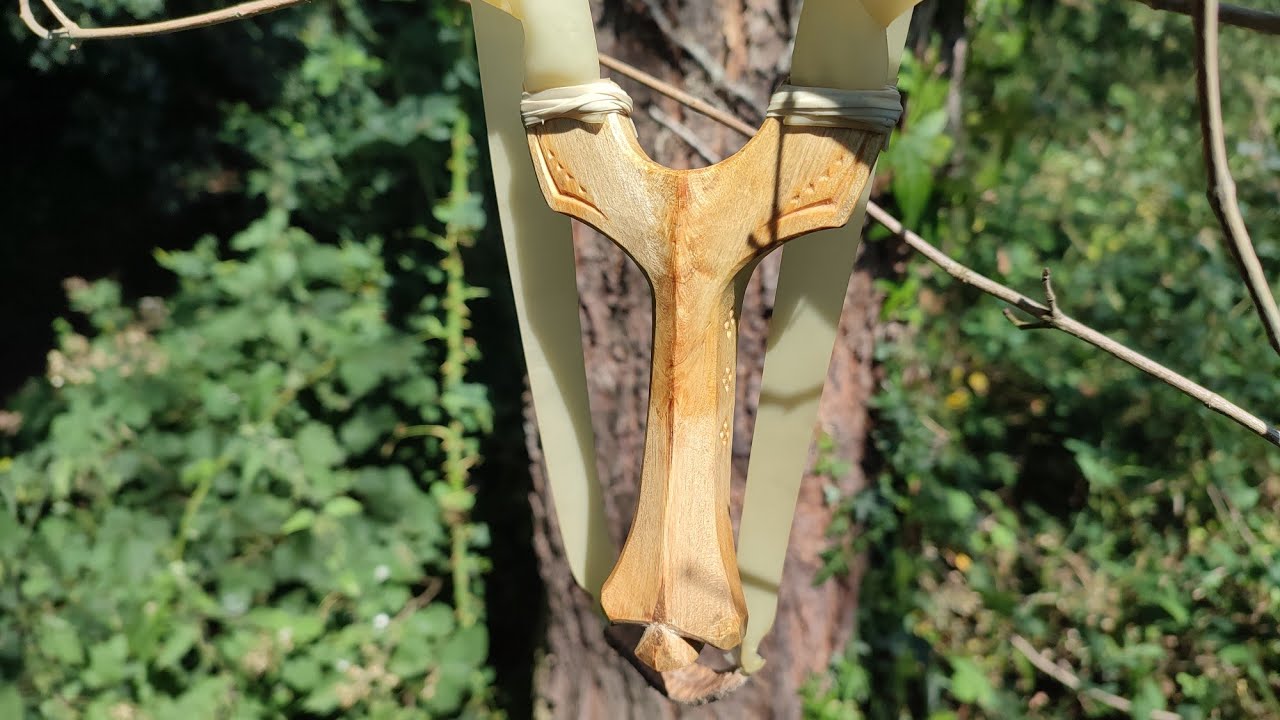 Natural Hand carved Fork, Natural Targets, Natural Slingshot Bands