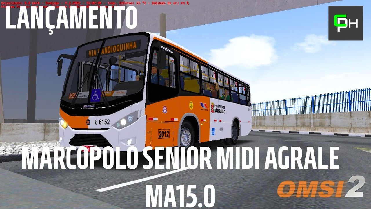 LANÇAMENTO - MARCOPOLO SENIOR MIDI - PADRÃO SP - AGRALE MA15.0 - OMSI2 - @CS3D_Mods