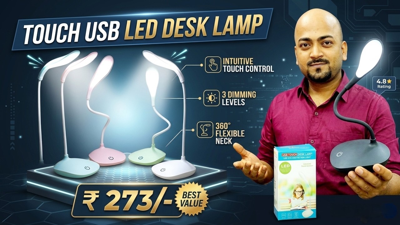 ✨ Touch USB LED Desk Lamp Review | Stylish, Smart & Useful 💡🔥
