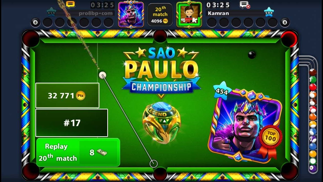 8 ball pool São Paulo Championship 😍 Top 100 and Ring