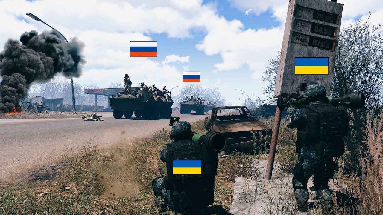 1 Minute ago! Ukrainian troops ambush a convoy of 25 Russian Tanks - ARMA 3