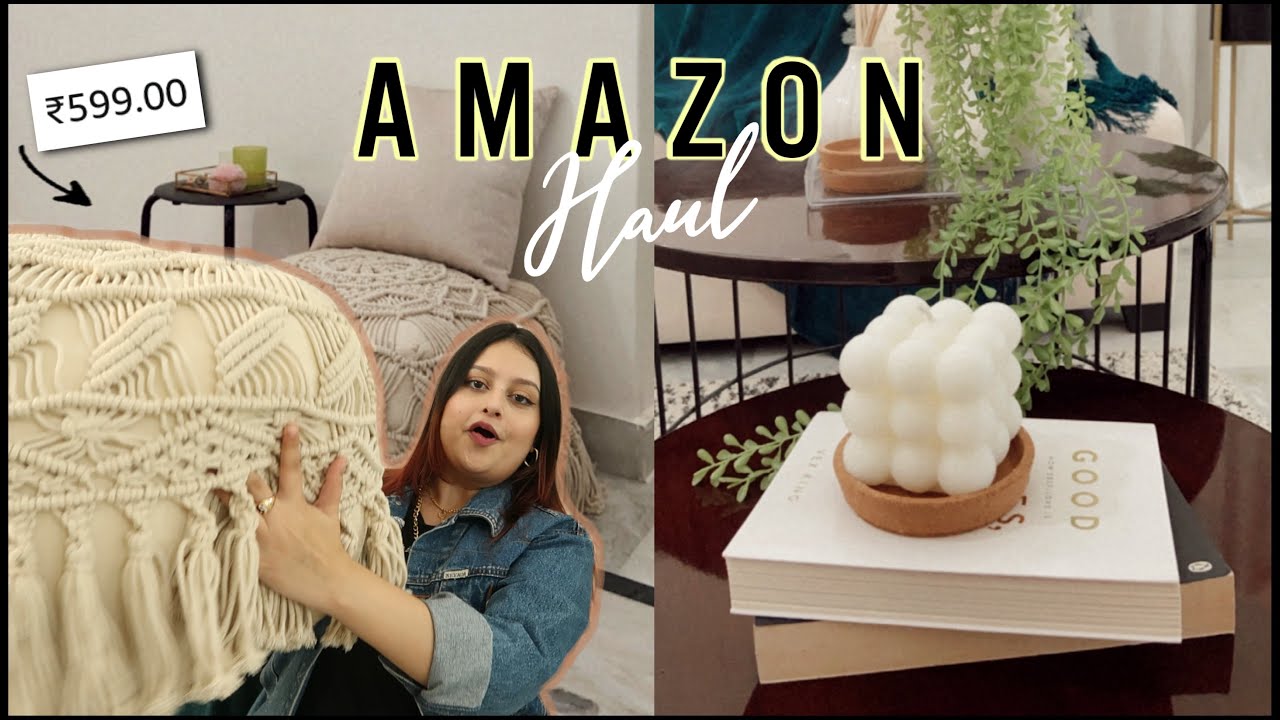 *AMAZON* Home Decor/Furniture Haul• Poufs, Chair, Tables & more... Starting @ 599/-