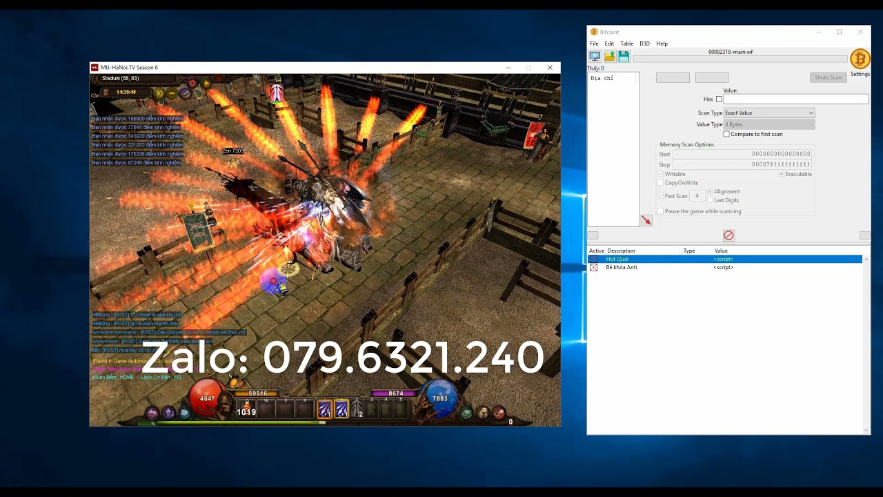 Hack Mu online Season 6 Monster magnets Script Cheat Engine