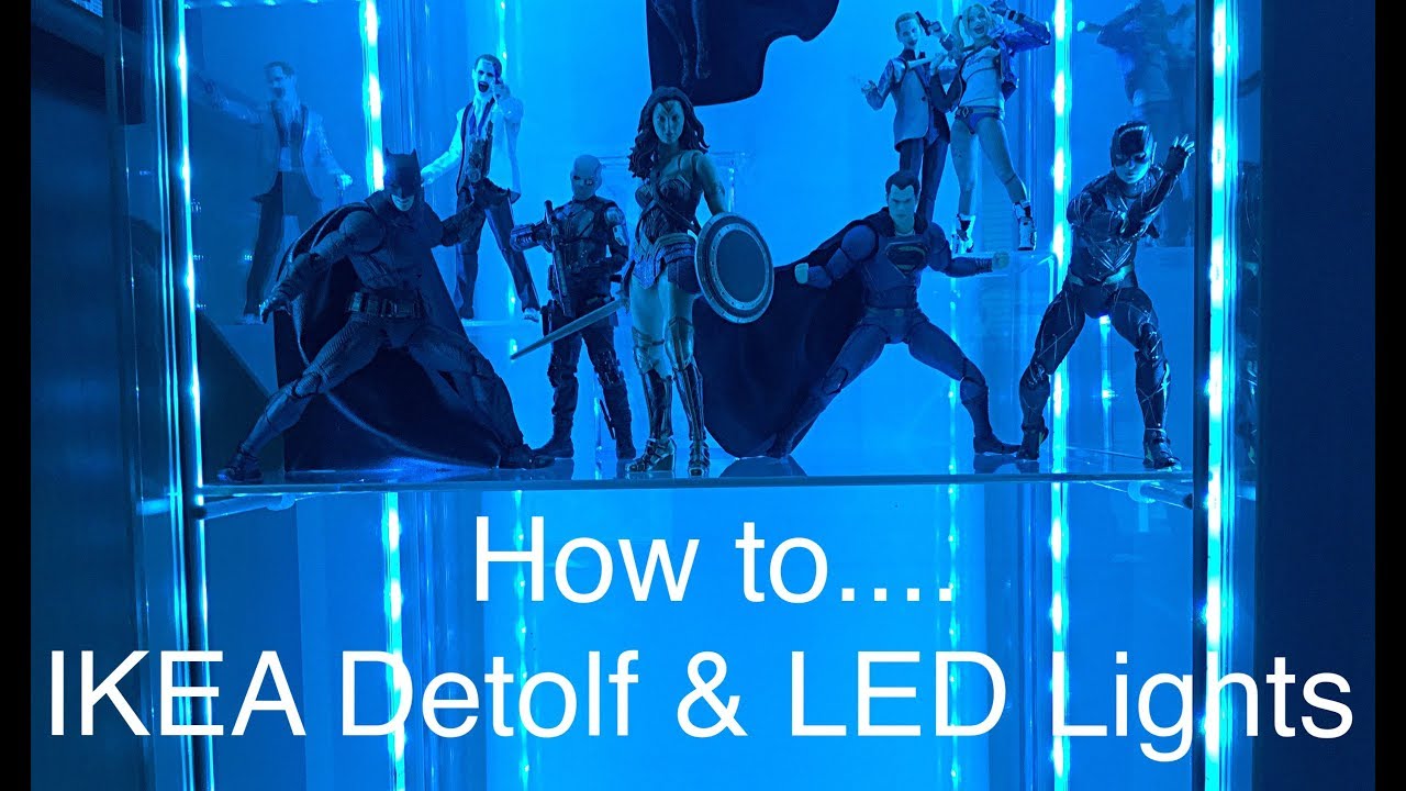 How to Build an IKEA DETOLF glass display case and Install LED strip lights Speed Build
