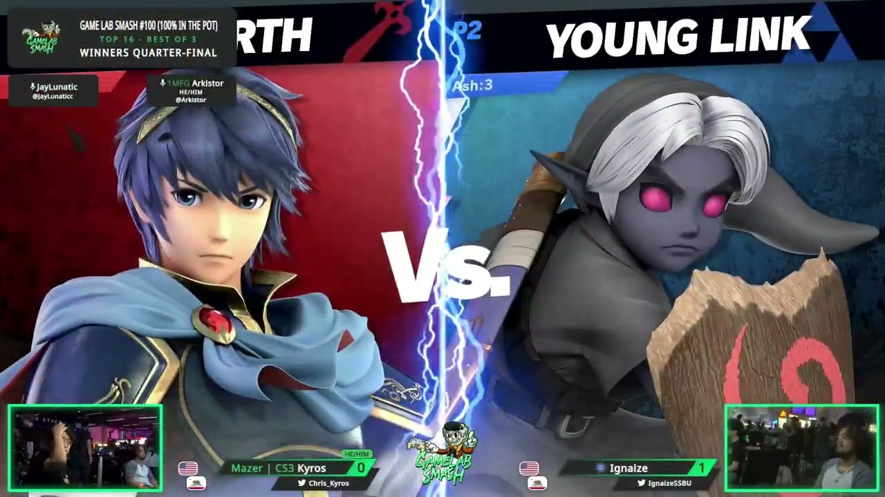 Game Lab Smash #100 Ignaize (Marth) Vs Kyros (Young Link)