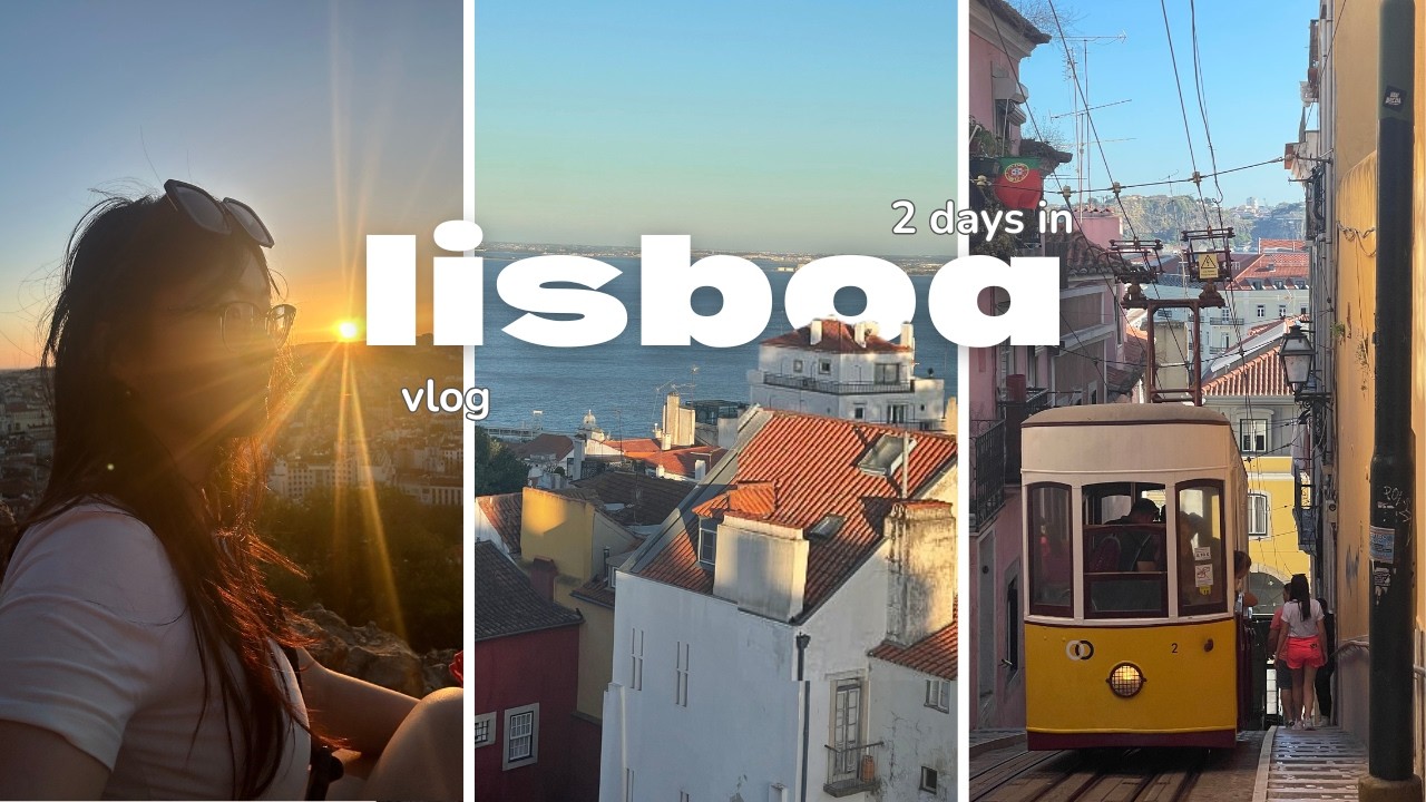 2 days in lisboa travel vlog - funicular tram, são jorge castle, praça do comércio, belém and walks