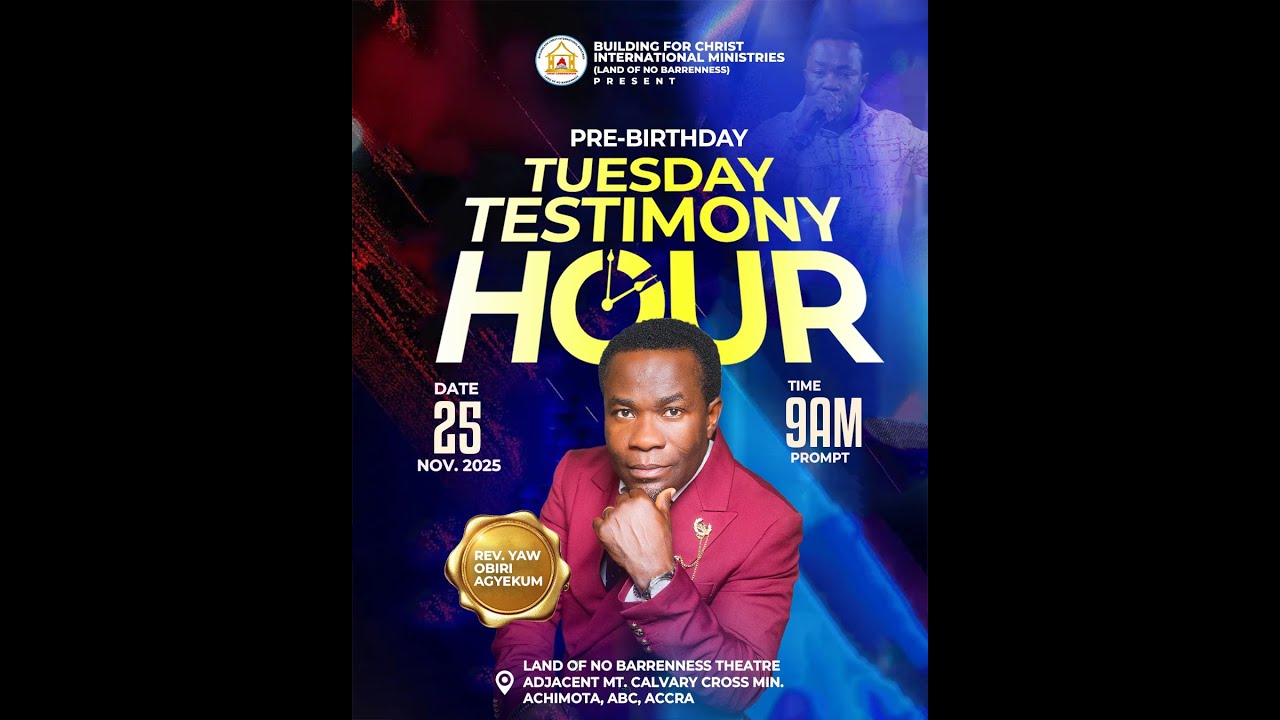 TUESDAY TESTIMONY HOUR WITH REV. YAW OBIRI AGYEKUM, 10-03-2026.
